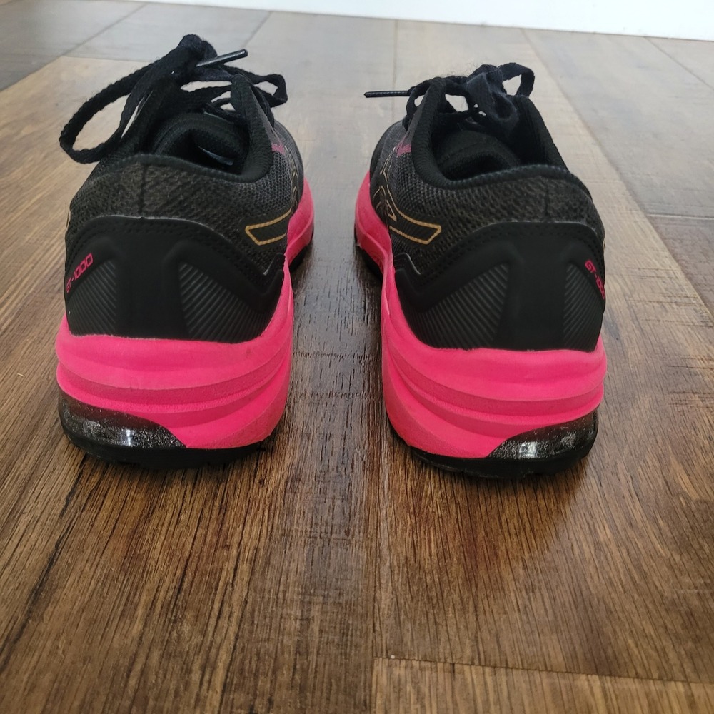 Asics GT-1000 11 Womens Running Shoes Black Pink Gold Sneakers Size 5 - Picture 6 of 13